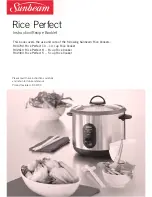 Sunbeam Rice Perfect RC2300 Instruction/Recipe Booklet preview