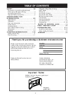 Preview for 2 page of Sunbeam SBM1000W Owner'S Manual & Cooking Manual