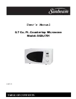 Предварительный просмотр 1 страницы Sunbeam SGDJ701 User Manual