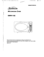 Sunbeam SMW1155 Owner'S Manual предпросмотр