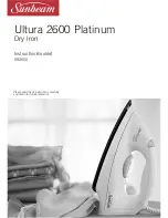 Предварительный просмотр 1 страницы Sunbeam Ultura 2600 Platinum Instruction Booklet