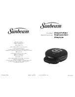 Sunbeam Whoopie Pie Maker User Manual предпросмотр