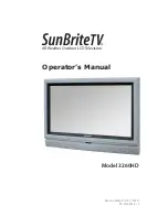 SunBriteTV 3260HD Operator'S Manual preview