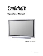 SunBriteTV 4610HD Operator'S Manual preview