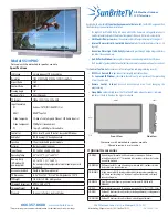 SunBriteTV 5510HD Specifications предпросмотр