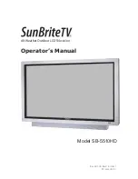 SunBriteTV SB-5510HD Operator'S Manual preview