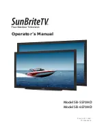 SunBriteTV SB-5570HD Operator'S Manual предпросмотр