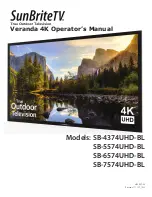 SunBriteTV Veranda SB-4374UHD-BL Operator'S Manual предпросмотр