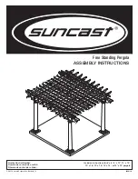 Suncast Free Standing Pergola Assembly Instructions Manual preview