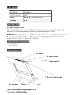 Preview for 3 page of Sunday Living WFP-26 Instruction Manual