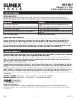 Preview for 6 page of Sunex Tools 6602SJ Owner'S Manual