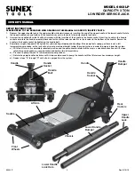 Preview for 3 page of Sunex Tools 6603LP Owner'S Manual