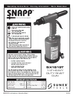 Preview for 1 page of Sunex Tools SNAPP SX1819T Operating Instructions