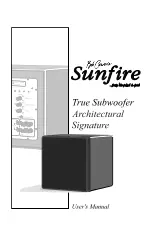 Preview for 1 page of Sunfire Architectural Signature User Manual