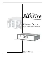 Sunfire Cinema Seven User Manual preview