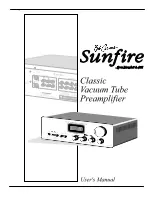 Sunfire Classic Vacuum Tube Preamplifier User Manual preview