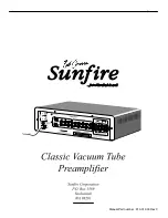 Preview for 24 page of Sunfire Classic Vacuum Tube Preamplifier User Manual