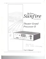 Sunfire THEATER GRAND PROCESSOR II User Manual preview