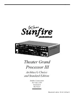 Preview for 60 page of Sunfire Theater Grand Processor III User Manual