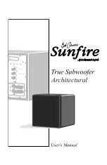 Sunfire True Subwoofer Architectural User Manual предпросмотр