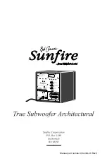 Предварительный просмотр 20 страницы Sunfire True Subwoofer Architectural User Manual