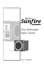 Sunfire True Subwoofer Super Junior User Manual preview