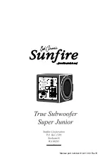 Preview for 20 page of Sunfire True Subwoofer Super Junior User Manual