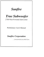 Sunfire True Subwoofer User Manual preview