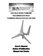 Sunforce 600 Watt MARINE WIND TURBINE User Manual предпросмотр