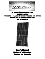 Sunforce 85 WATT MONOCRYSTALLINE SOLAR PANEL User Manual preview