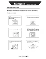 Preview for 7 page of Sungale AA8F User Manual