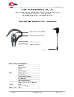 Preview for 1 page of SUNITEC ENTERPRISE CO BTH-07A2 User Manual