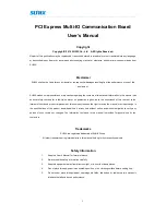 Preview for 2 page of Sunix Universal PCI Express
Multi-IO
RS-232 / Parallel
Communication Board User Manual