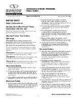 sunjoe 24V-HT22-CT Operator'S Manual preview