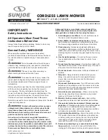 sunjoe 24V-X2-21LMS Operator'S Manual preview