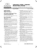 sunjoe GTS4002C Operator'S Manual preview