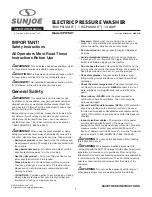 Preview for 1 page of sunjoe SPX1501 Operator'S Manual