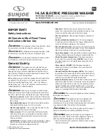 Preview for 2 page of sunjoe SPX4003-ELT-RM Owner'S Manual