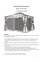 Preview for 1 page of Sunjoy 10’x12’ Benen Gazebo L-GZ215PST-1 Assembly Instructions Manual