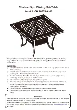 Sunjoy Chateau 9pc Dining Set-Table L-DN1080SAL-D Step-By-Step Instructions preview