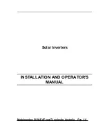 Sunleaf 3000TL Installation And Operator'S Manual preview