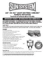 Sunlight Supply SUN SYSTEM LEC 315 RA Technical Information Manual preview