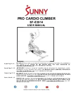 Preview for 1 page of Sunny Health & Fitness PRO CARDIO CLIMBER User Manual