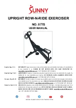 Preview for 1 page of Sunny Health & Fitness Row-N-Ride 077S User Manual