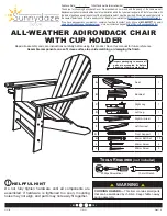 Sunnydaze Decor ALL-WEATHER ADIRONDACK CHAIR WITH CUP HOLDER Assembly And Care Instructions предпросмотр