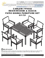 Sunnydaze Decor CARLOW 7-PIECE RESIN WICKER & ACACIA PATIO DINING FURNITURE SET GF-721 Assembly Instructions предпросмотр