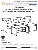 Предварительный просмотр 1 страницы Sunnydaze Decor LONGFORD RESIN WICKER CHAISE SOFA SECTIONAL PATIO FURNITURE SET Manual