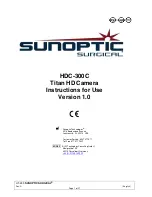 Preview for 1 page of Sunoptic Surgical HDC-300C Instructions For Use Manual