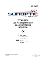 Sunoptic Surgical SSL-9500 Operation Manual preview