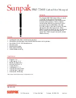 Sunpak Carbon Fiber Monopod SunpakPRO 724M Specifications предпросмотр